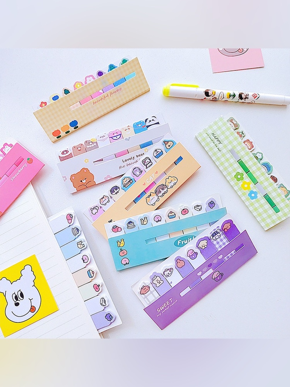 8 Cartoon Sticky Note Tab Set - Picture 4 of 8
